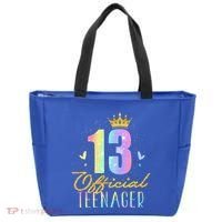 13 Teenager Crown 13 Year Old Tie Dye 13th Birthday Tote Bag thumb 0