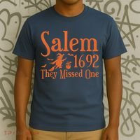 1692 They Missed One Salem Wo Halloween Distressed T-Shirt thumb 3