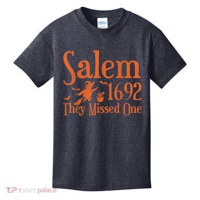 1692 They Missed One Salem Wo Halloween Distressed Kids T-Shirt
