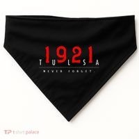 1921 Tulsa Oklahoma Black Wall Street Never Forget Graphic USA-Made Doggie Bandana thumb 0