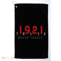 1921 Tulsa Oklahoma Black Wall Street Never Forget Graphic Golf Towel thumb 0