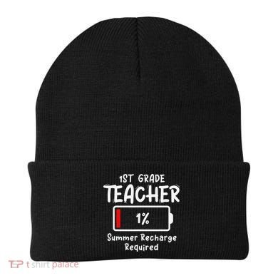 1st-Grade Teacher Summer Recharge Required Last Day School Beanie