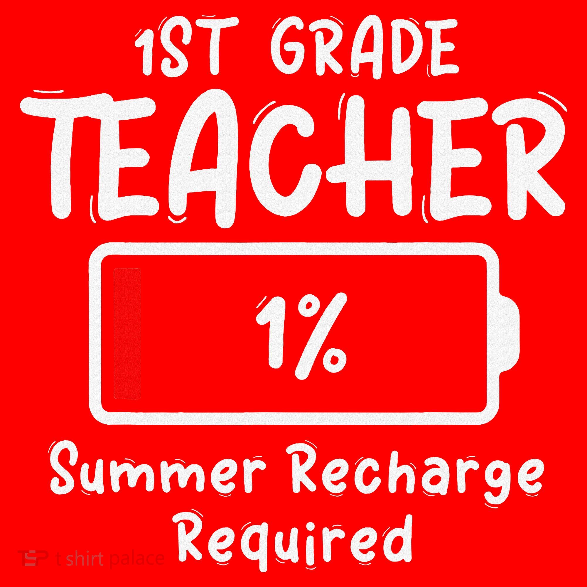 1st-Grade Teacher Summer Recharge Required Last Day School Santa Hat