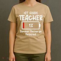 1st-Grade Teacher Summer Recharge Required Last Day School T-Shirt thumb 4