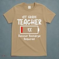 1st-Grade Teacher Summer Recharge Required Last Day School T-Shirt thumb 5