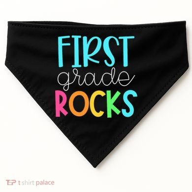 1st Teacher Team - First Grade Rocks USA-Made Doggie Bandana
