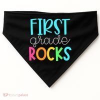 1st Teacher Team - First Grade Rocks USA-Made Doggie Bandana thumb 0