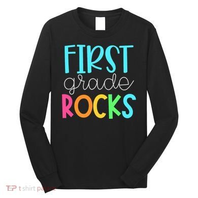 1st Teacher Team - First Grade Rocks Long Sleeve Shirt