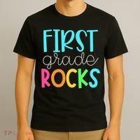 1st Teacher Team - First Grade Rocks T-Shirt thumb 3