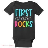 1st Teacher Team - First Grade Rocks Baby Bodysuit thumb 0