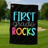 1st Teacher Team - First Grade Rocks Golf Towel thumb 1