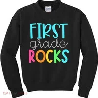 1st Teacher Team - First Grade Rocks Kids Sweatshirt thumb 0