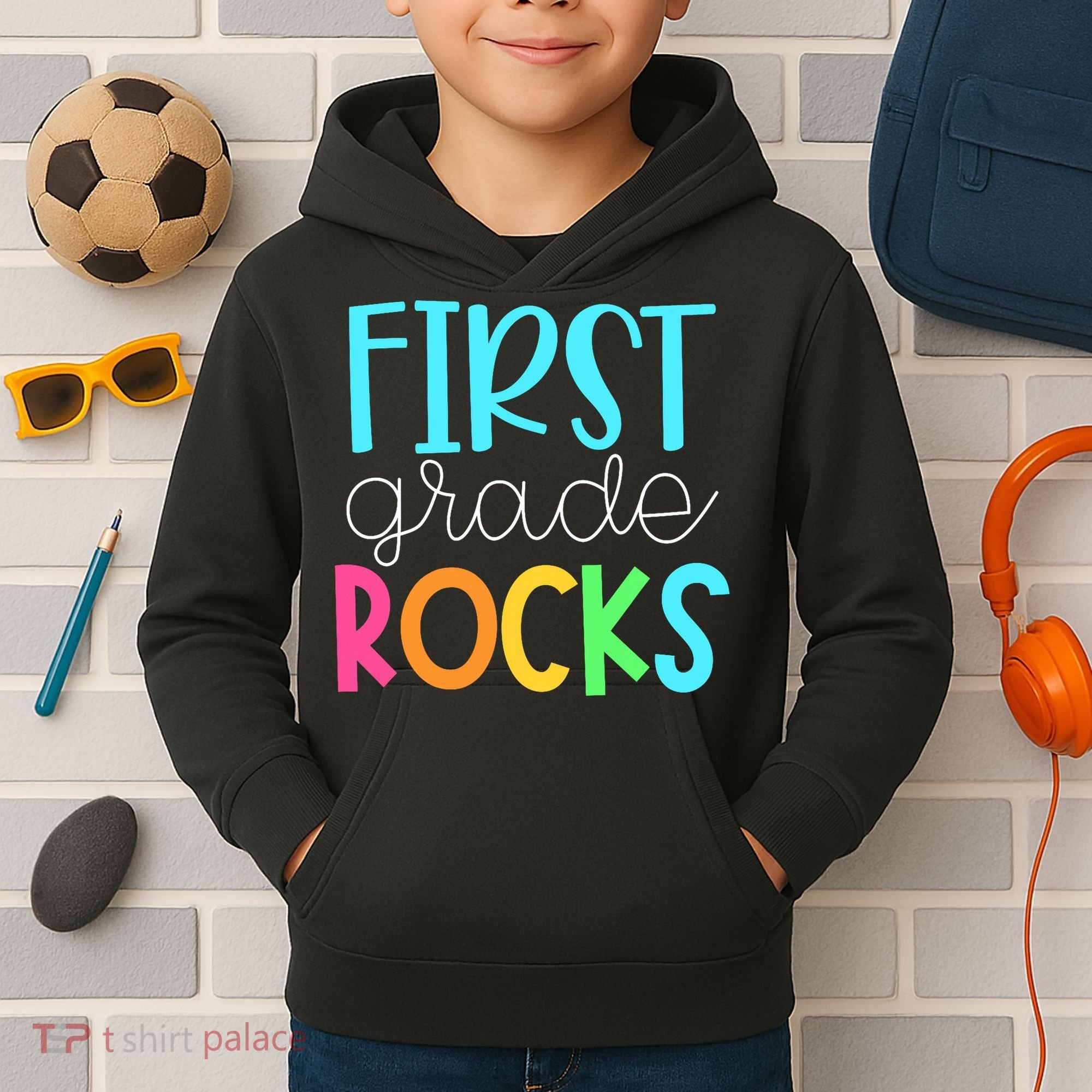 1st Teacher Team - First Grade Rocks Kids Hoodie