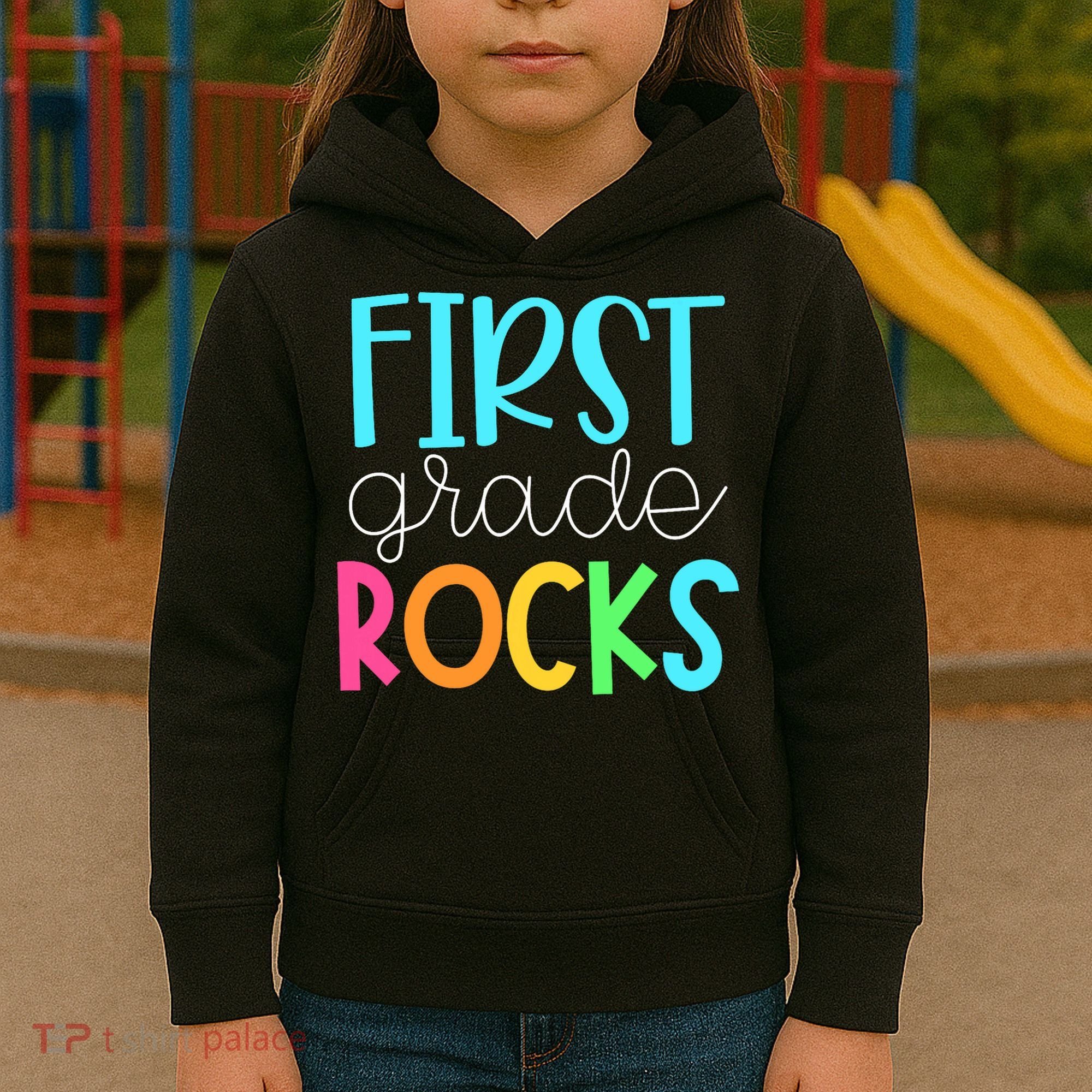 1st Teacher Team - First Grade Rocks Kids Hoodie