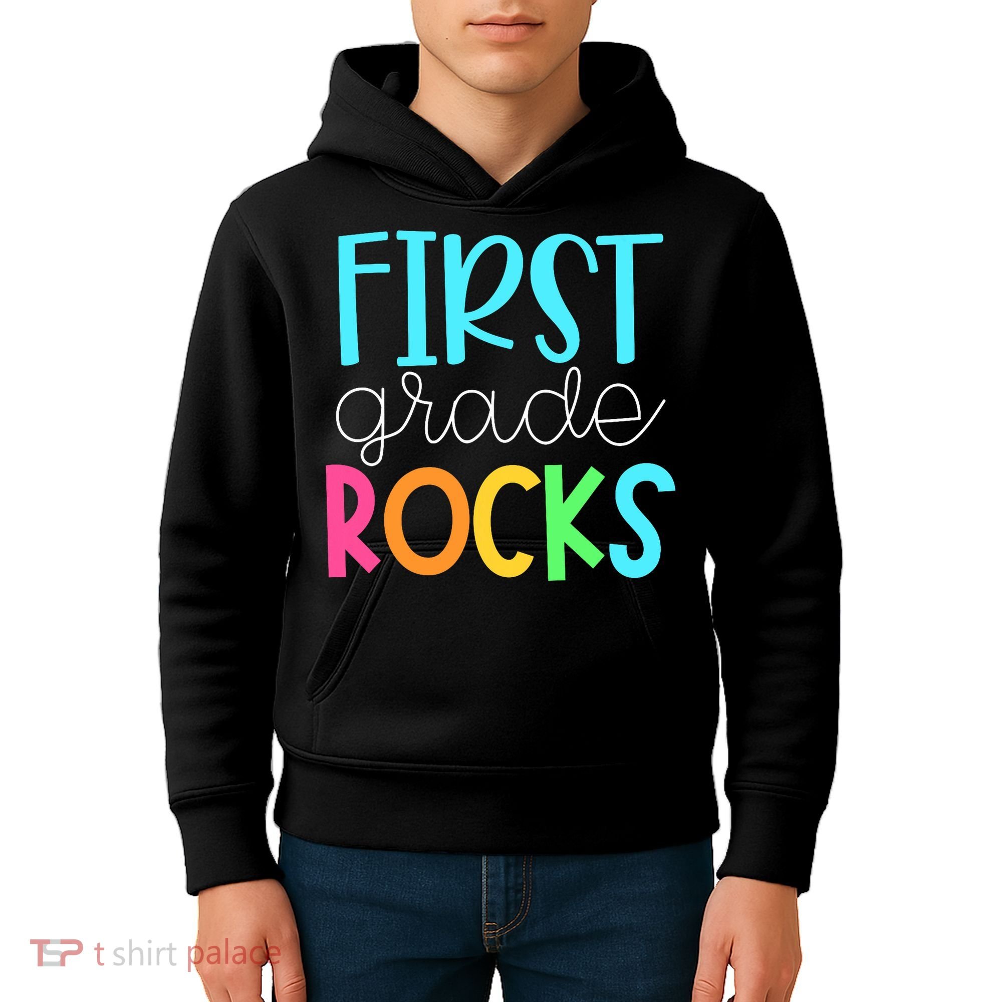 1st Teacher Team - First Grade Rocks Kids Hoodie
