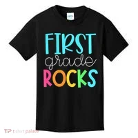 1st Teacher Team - First Grade Rocks Kids T-Shirt thumb 0