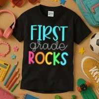 1st Teacher Team - First Grade Rocks Kids T-Shirt thumb 3