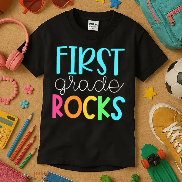 1st Teacher Team - First Grade Rocks Kids T-Shirt