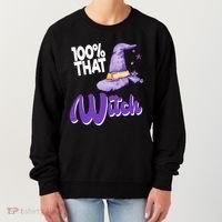 100% That Witch Funny Halloween Women's Sweatshirt thumb 0