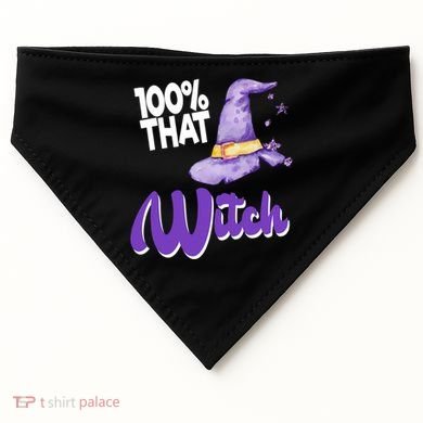 100% That Witch Funny Halloween USA-Made Doggie Bandana