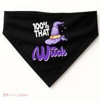 100% That Witch Funny Halloween USA-Made Doggie Bandana thumb 0