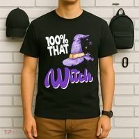 100% That Witch Funny Halloween T-Shirt thumb 6