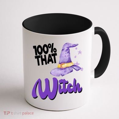100% That Witch Funny Halloween Coffee Mug back