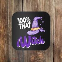 100% That Witch Funny Halloween Coaster thumb 0
