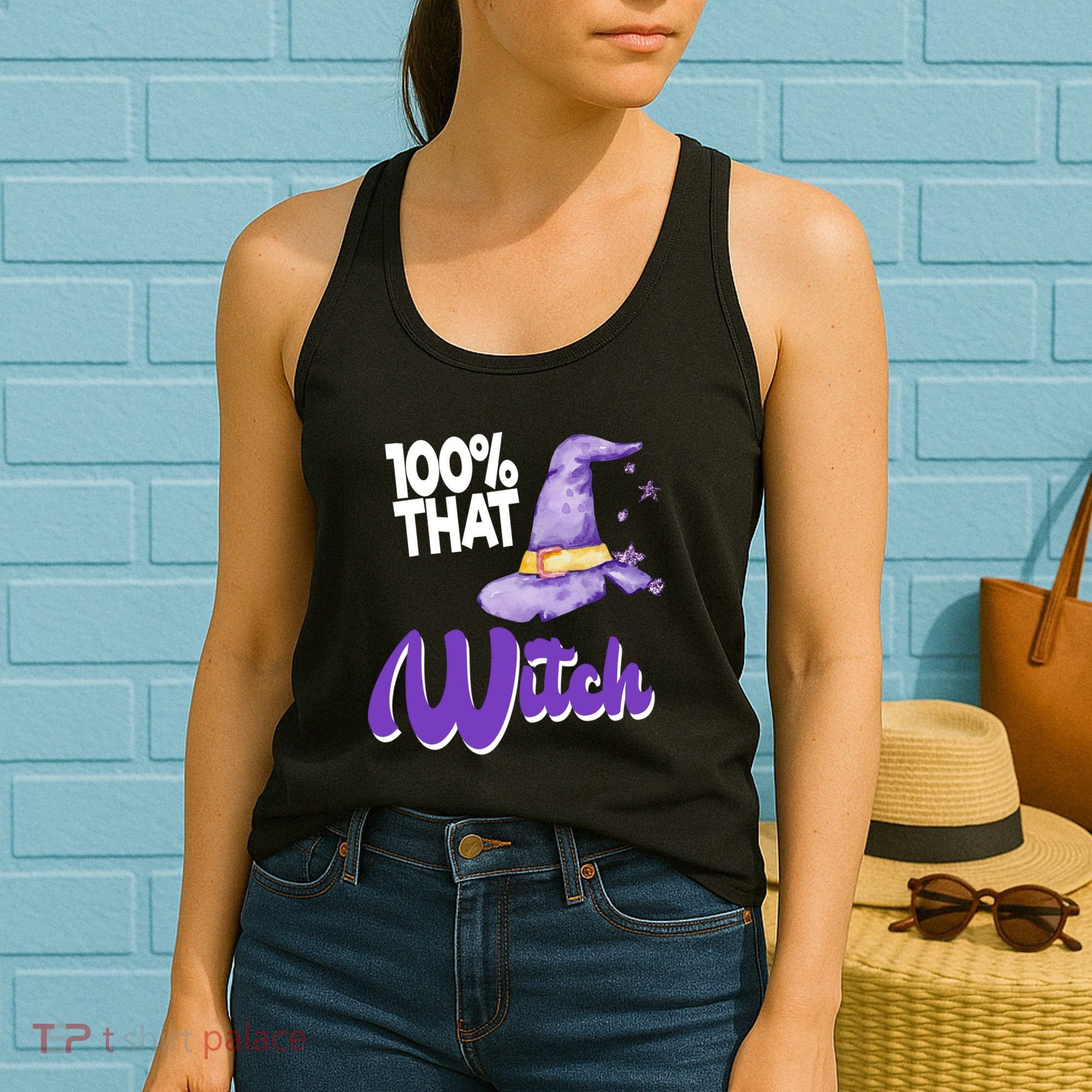 100% That Witch Funny Halloween Women's Tank Top