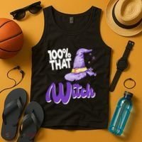 100% That Witch Funny Halloween Tank Top thumb 4