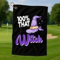 100% That Witch Funny Halloween Golf Towel thumb 1