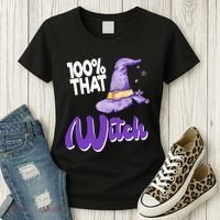 100% That Witch Funny Halloween Women's T-Shirt thumb 3