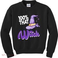 100% That Witch Funny Halloween Kids Sweatshirt thumb 0