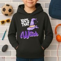 100% That Witch Funny Halloween Kids Hoodie thumb 2