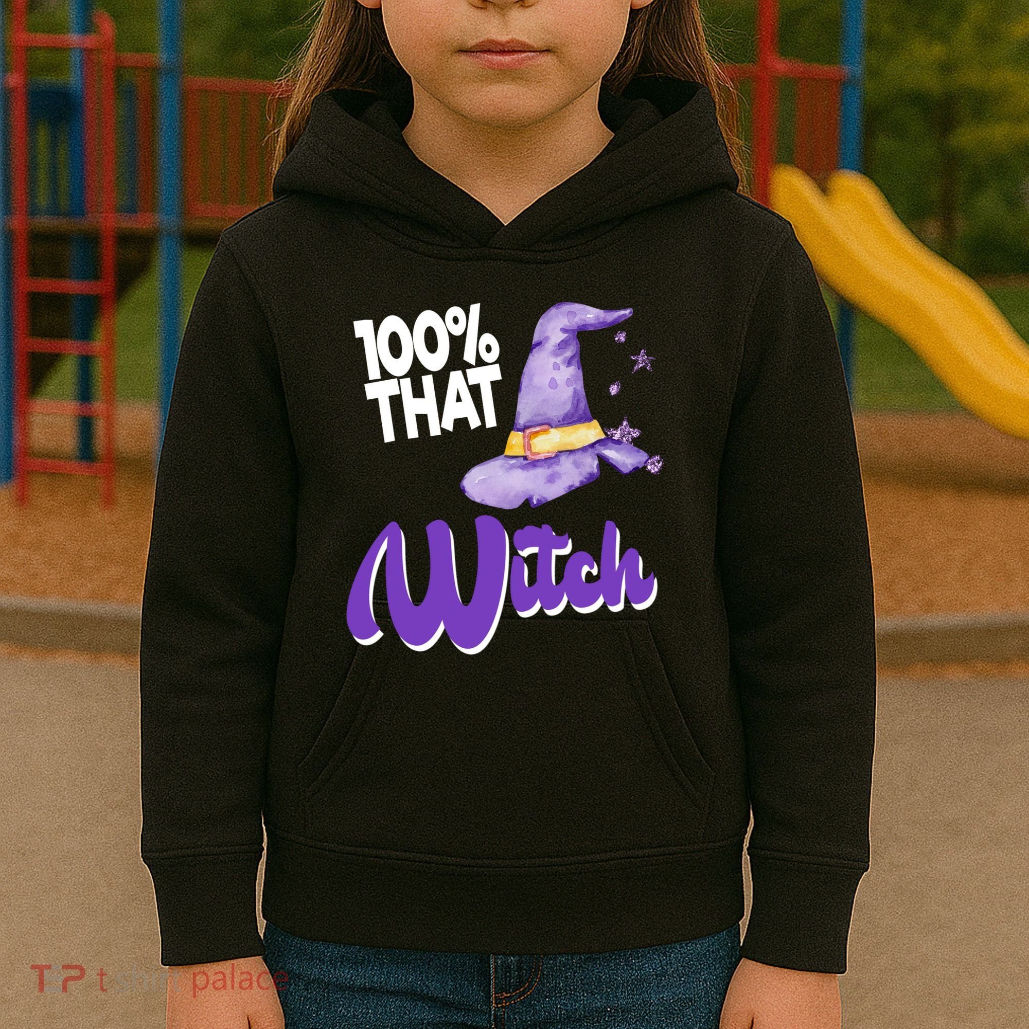 100% That Witch Funny Halloween Kids Hoodie