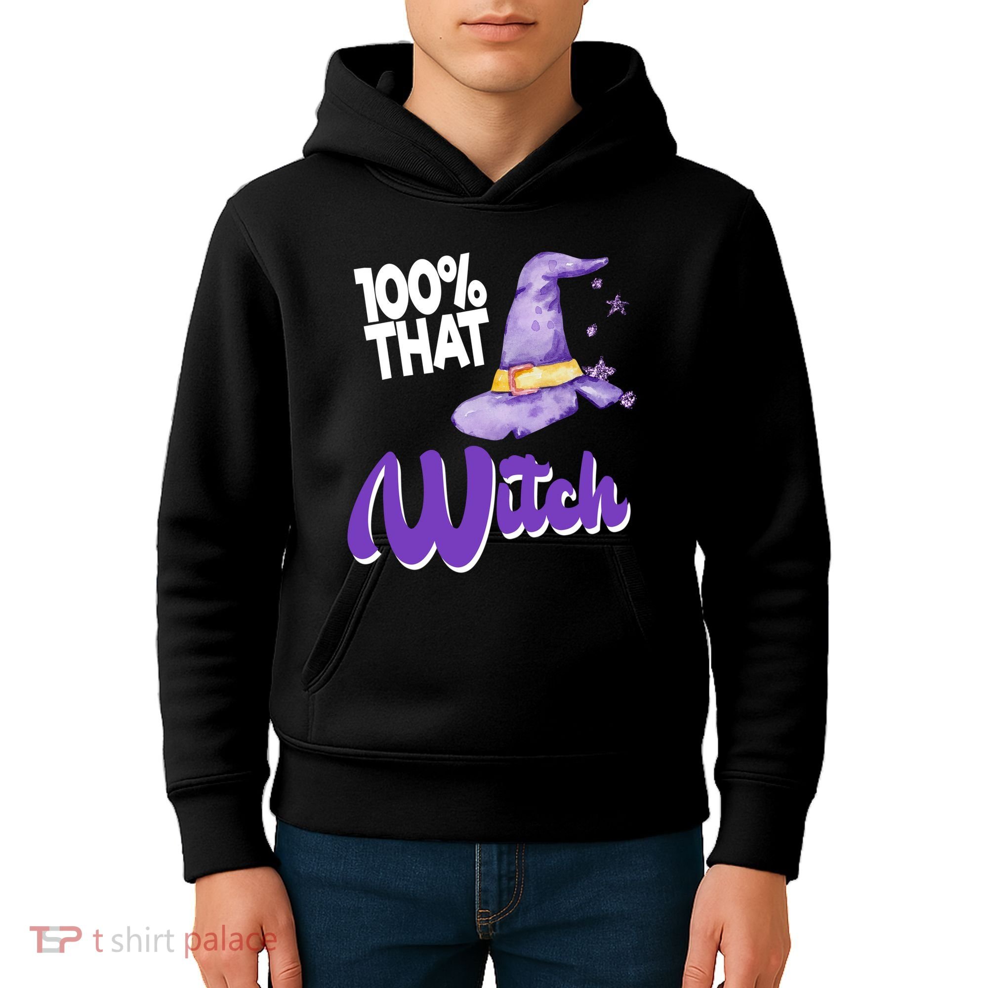 100% That Witch Funny Halloween Kids Hoodie