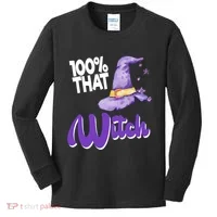 100% That Witch Funny Halloween Kids Long Sleeve Shirt thumb 0