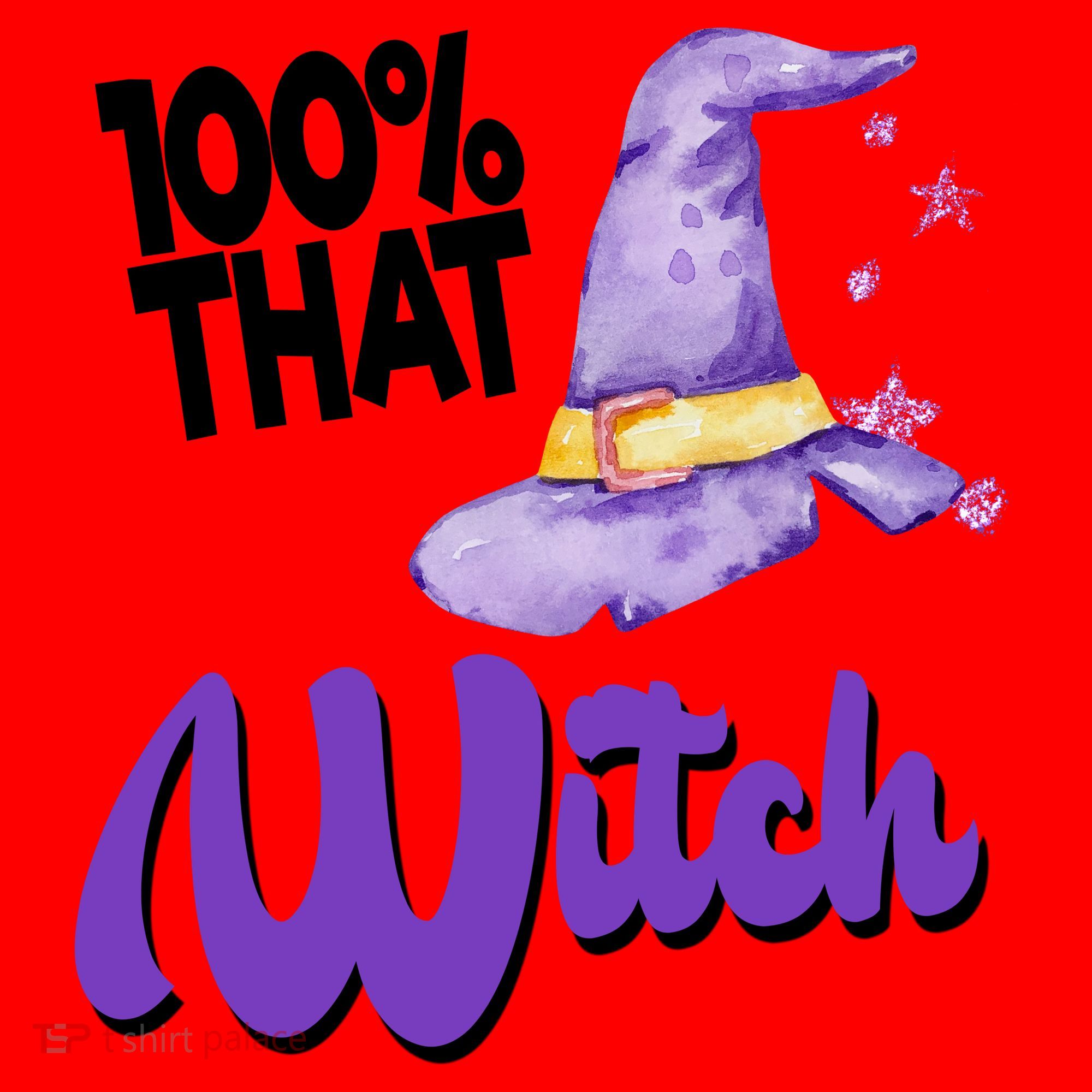 100% That Witch Funny Halloween Santa Hat