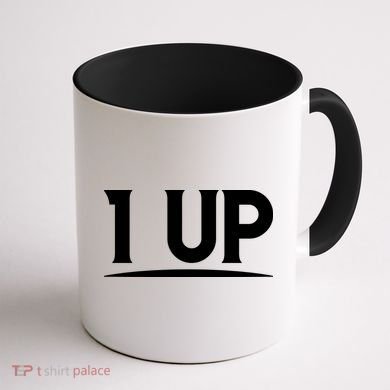 1 UP Funny Fathers Day T Coffee Mug back