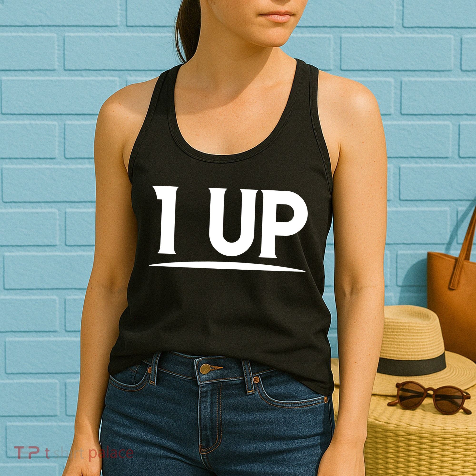 1 UP Funny Fathers Day T Women's Tank Top