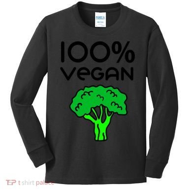 100 % Vegan Kids Long Sleeve Shirt