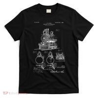 1898 Vintage Steam Engine Locomotive Patent Print T-Shirt thumb 0