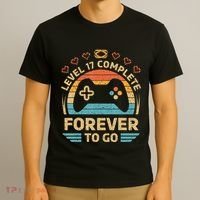 17Th Wedding Anniversary Video Gamer Level 17 Complete T-Shirt thumb 3