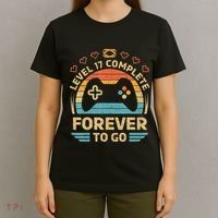 17Th Wedding Anniversary Video Gamer Level 17 Complete T-Shirt thumb 4