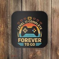 17Th Wedding Anniversary Video Gamer Level 17 Complete Coaster thumb 0