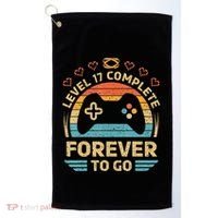 17Th Wedding Anniversary Video Gamer Level 17 Complete Golf Towel thumb 0