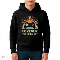 17Th Wedding Anniversary Video Gamer Level 17 Complete Kids Hoodie thumb 4
