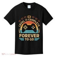 17Th Wedding Anniversary Video Gamer Level 17 Complete Kids T-Shirt thumb 0