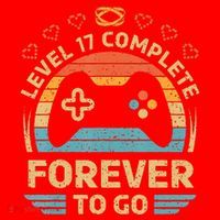 17Th Wedding Anniversary Video Gamer Level 17 Complete Santa Hat thumb 1