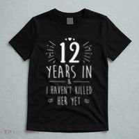 12th Wedding Anniversary For Him & Husband 12 Years Marriage Gift T-Shirt thumb 5